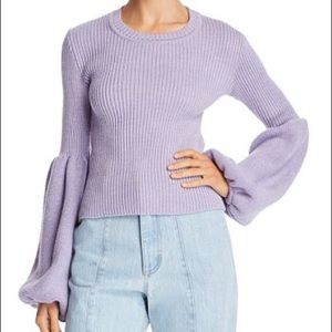 Ksenia Schnaider Wool blend balloon Sleeve Crewneck long sleeve Sweater knit top